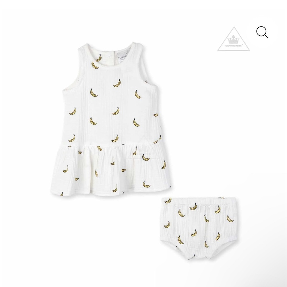 Stella McCartney Kids White Banana Print Set
